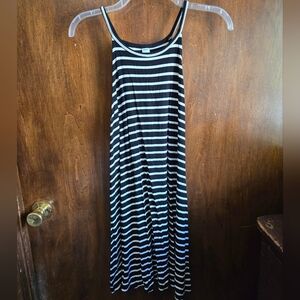 Old Navy Black and White Striped Maxi Dress